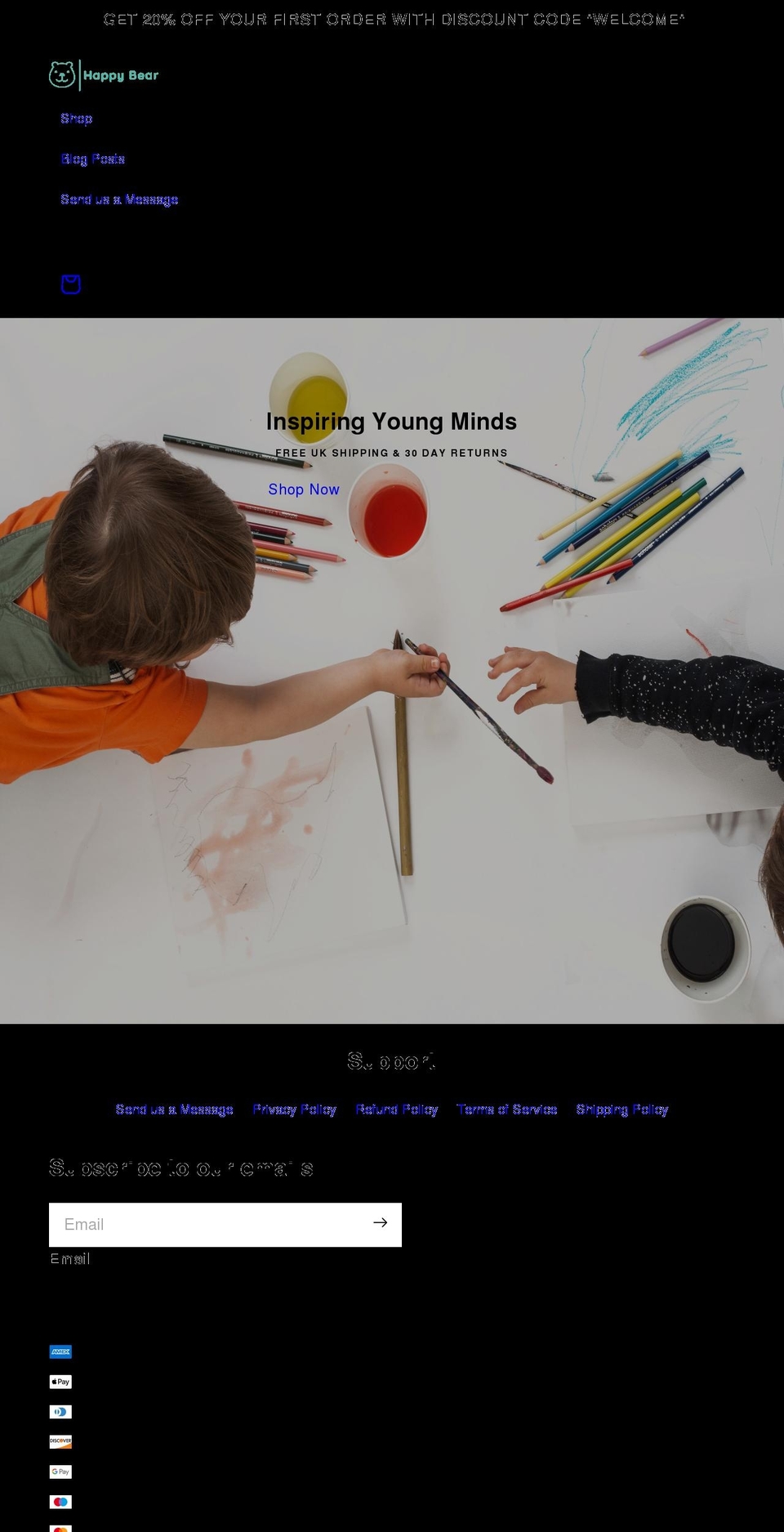 happybear.co.uk shopify website screenshot