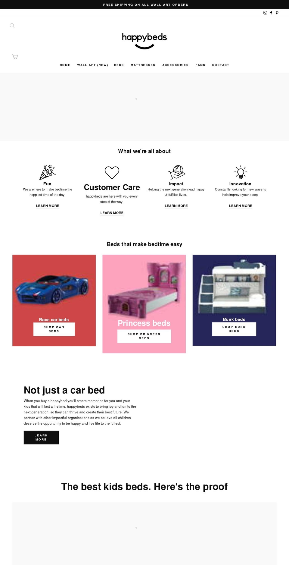 happybeds.com.au shopify website screenshot