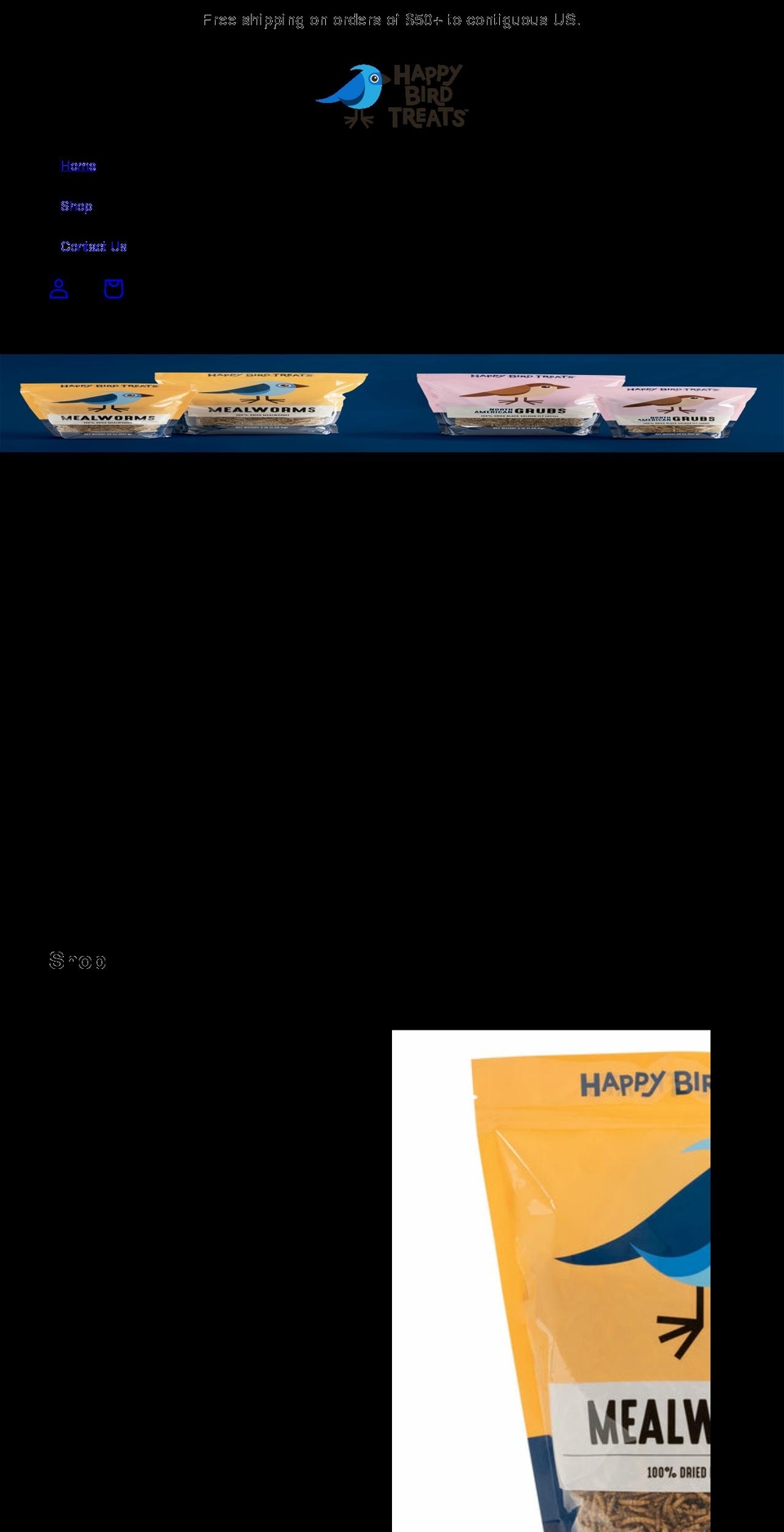happybirdtreats.com shopify website screenshot
