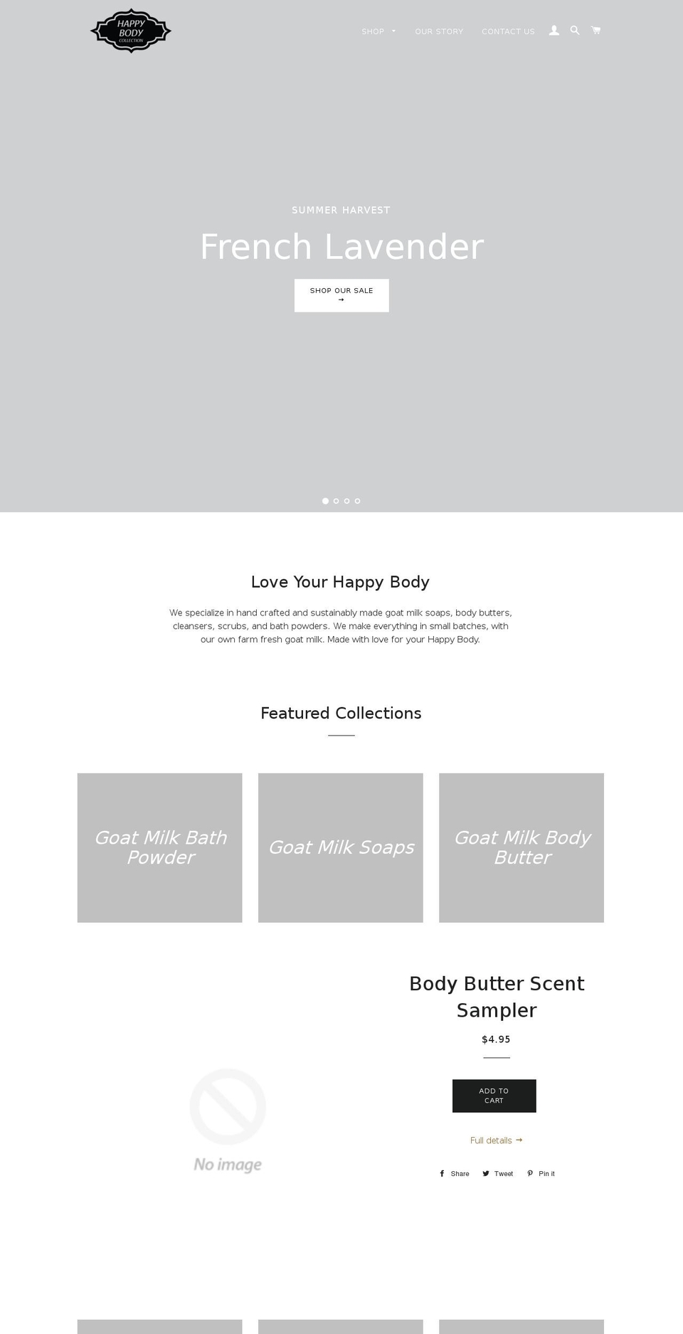 happybodycollection.ca shopify website screenshot