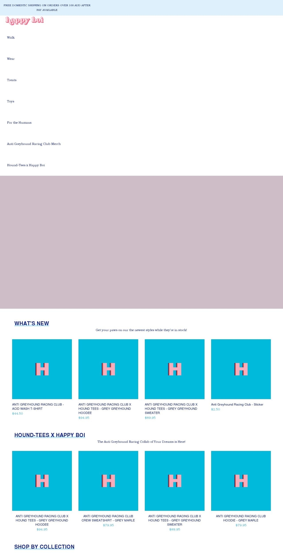happyboi.com.au shopify website screenshot