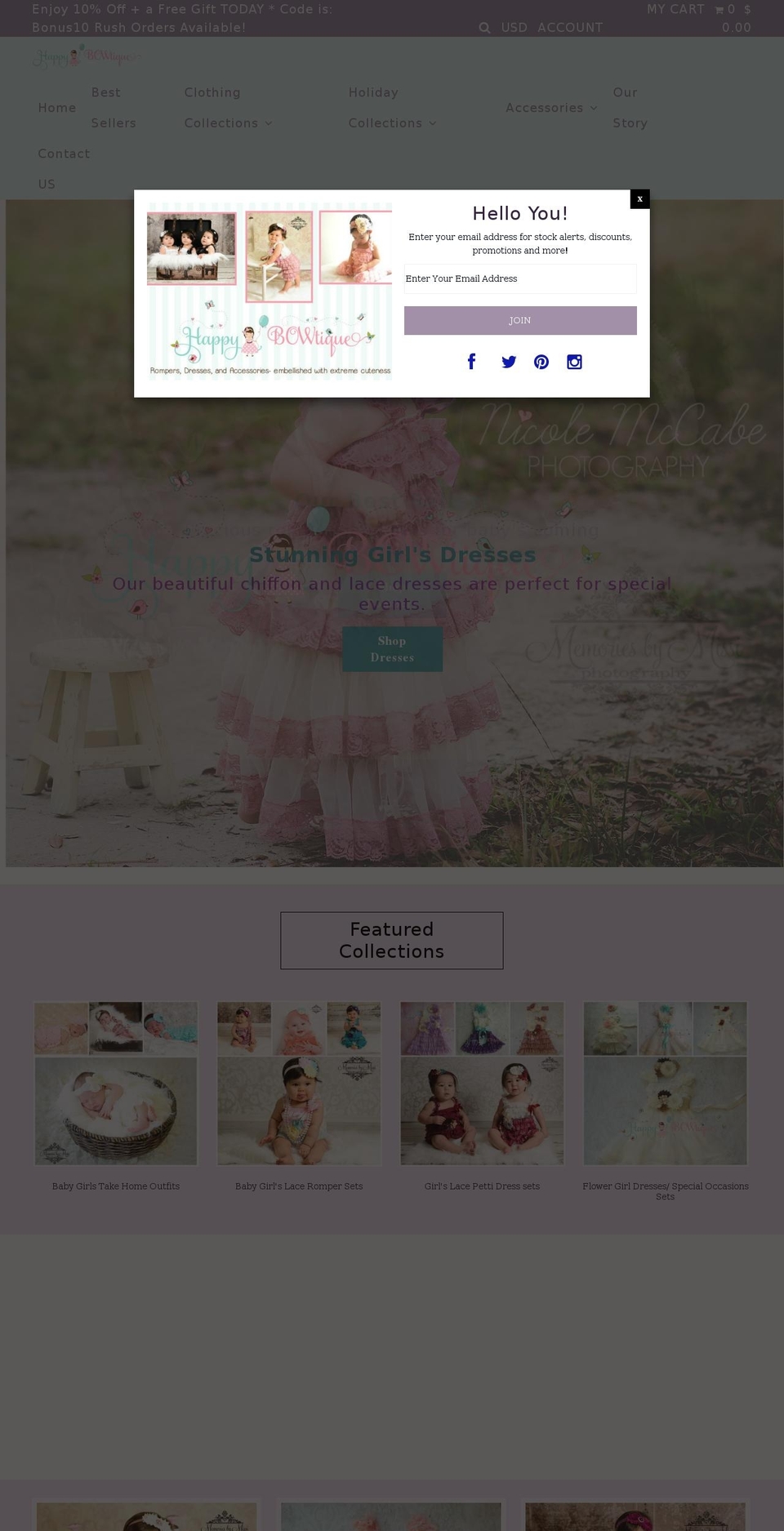 happybowtique.com shopify website screenshot