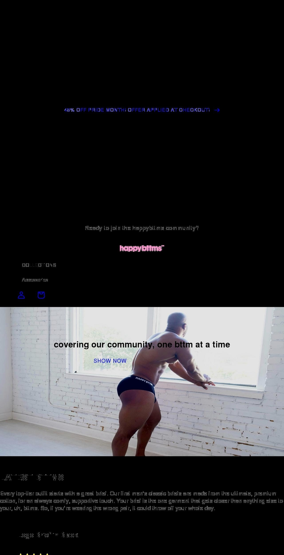 happybttms.com shopify website screenshot