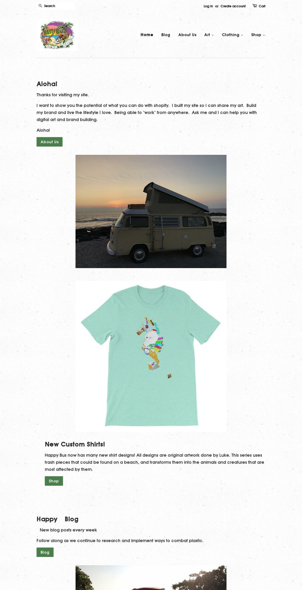 happybushawaii.com — Shopify storefront screenshot
