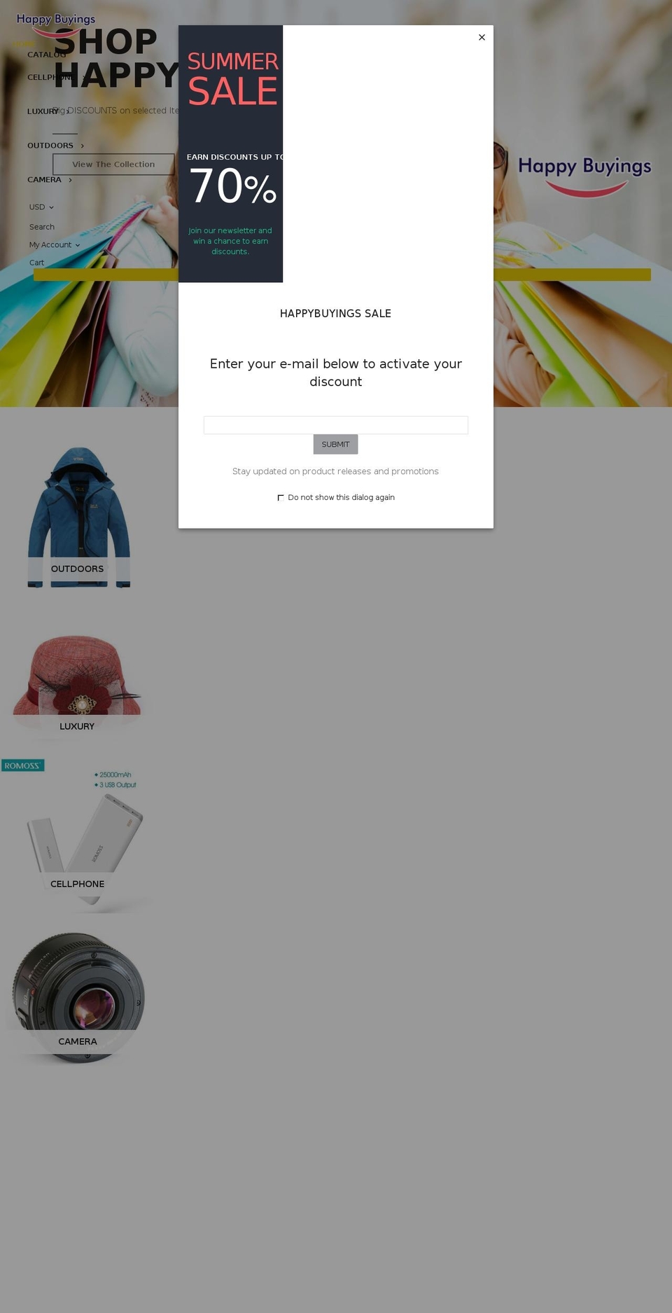 happybuyings.com shopify website screenshot
