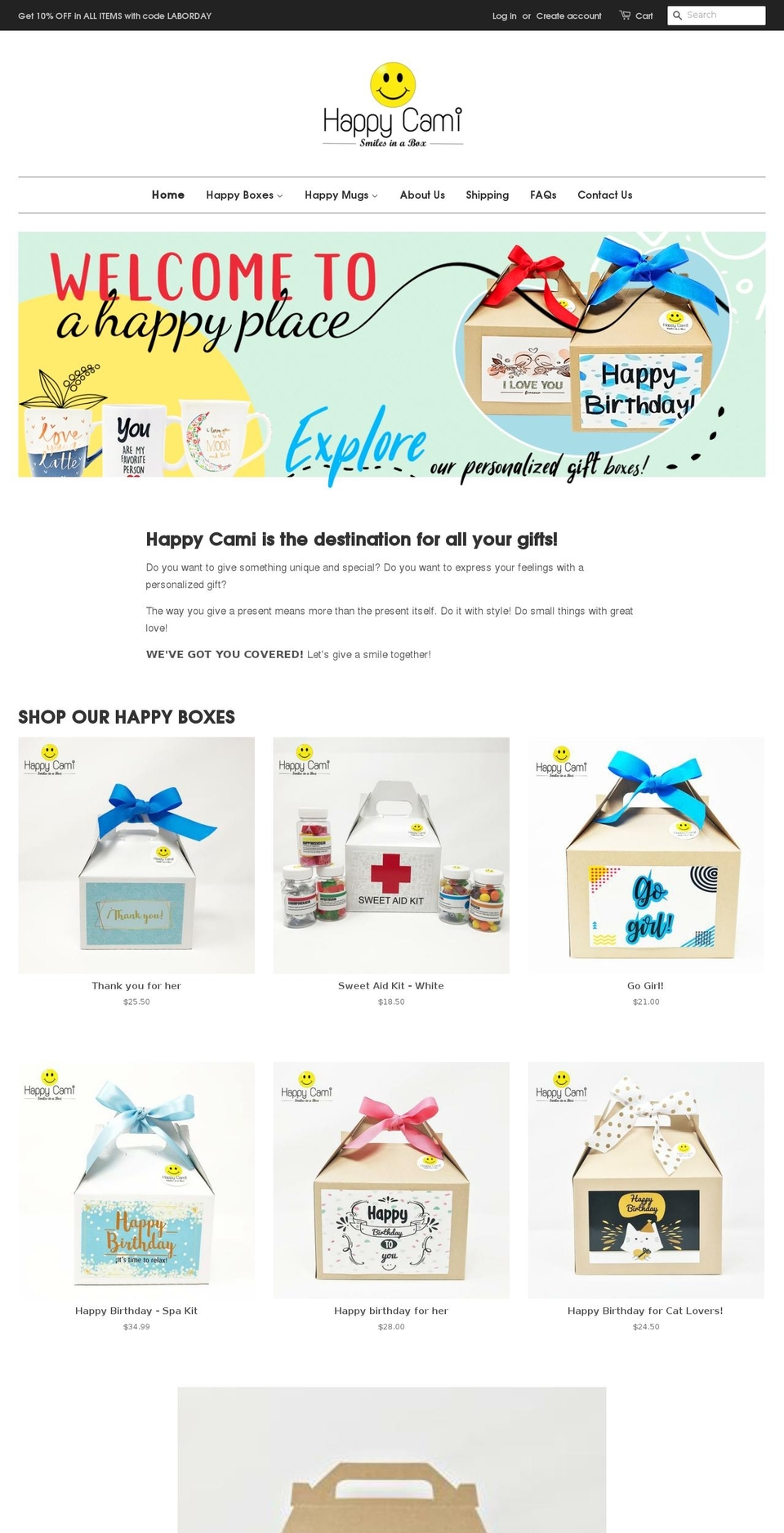 happycami.com shopify website screenshot