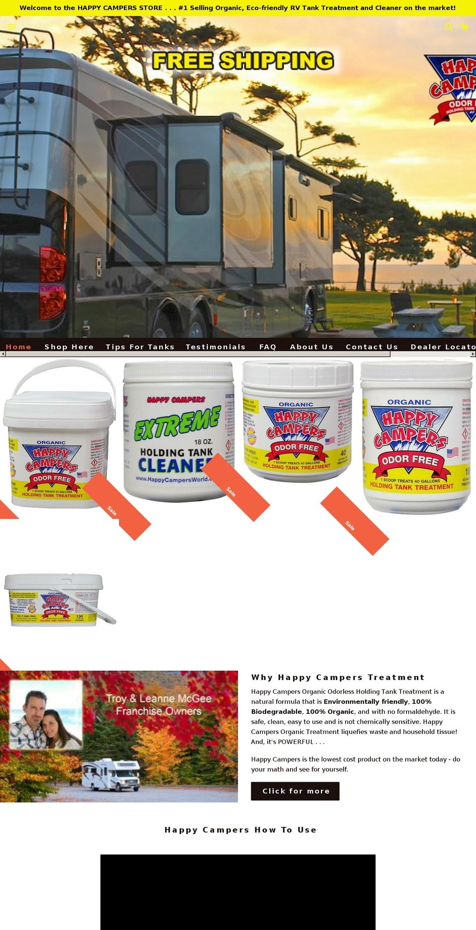 happycampersstore.com — Shopify storefront screenshot