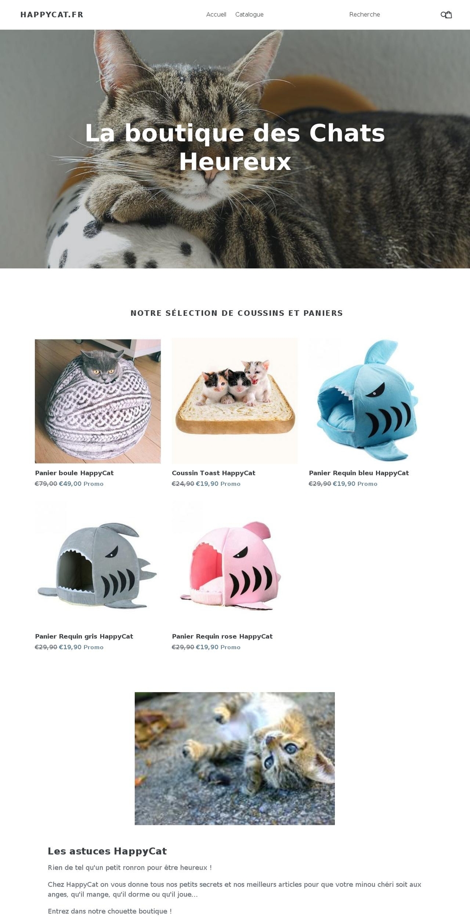 happycat.fr shopify website screenshot