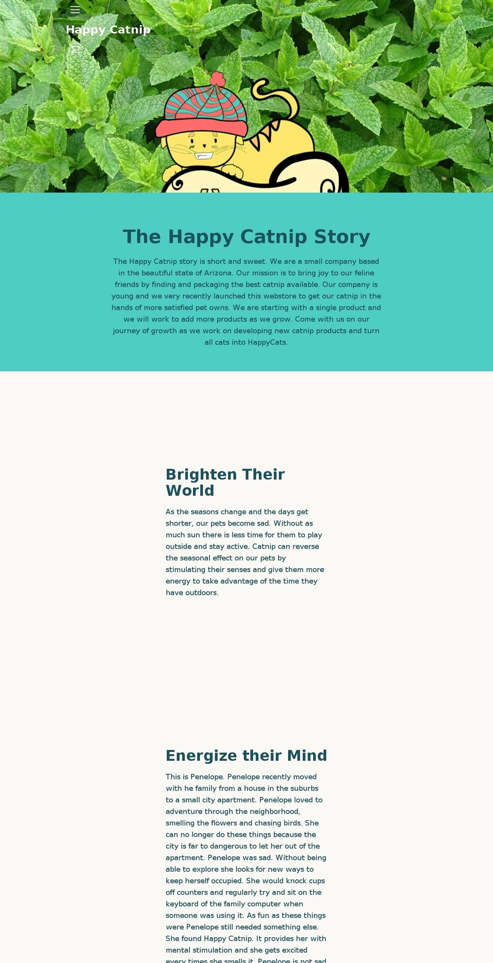 happycatnip.com — Shopify storefront screenshot