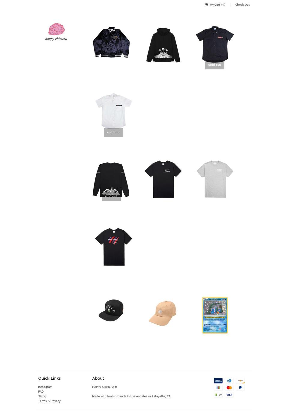 happychimera.com — Shopify storefront screenshot