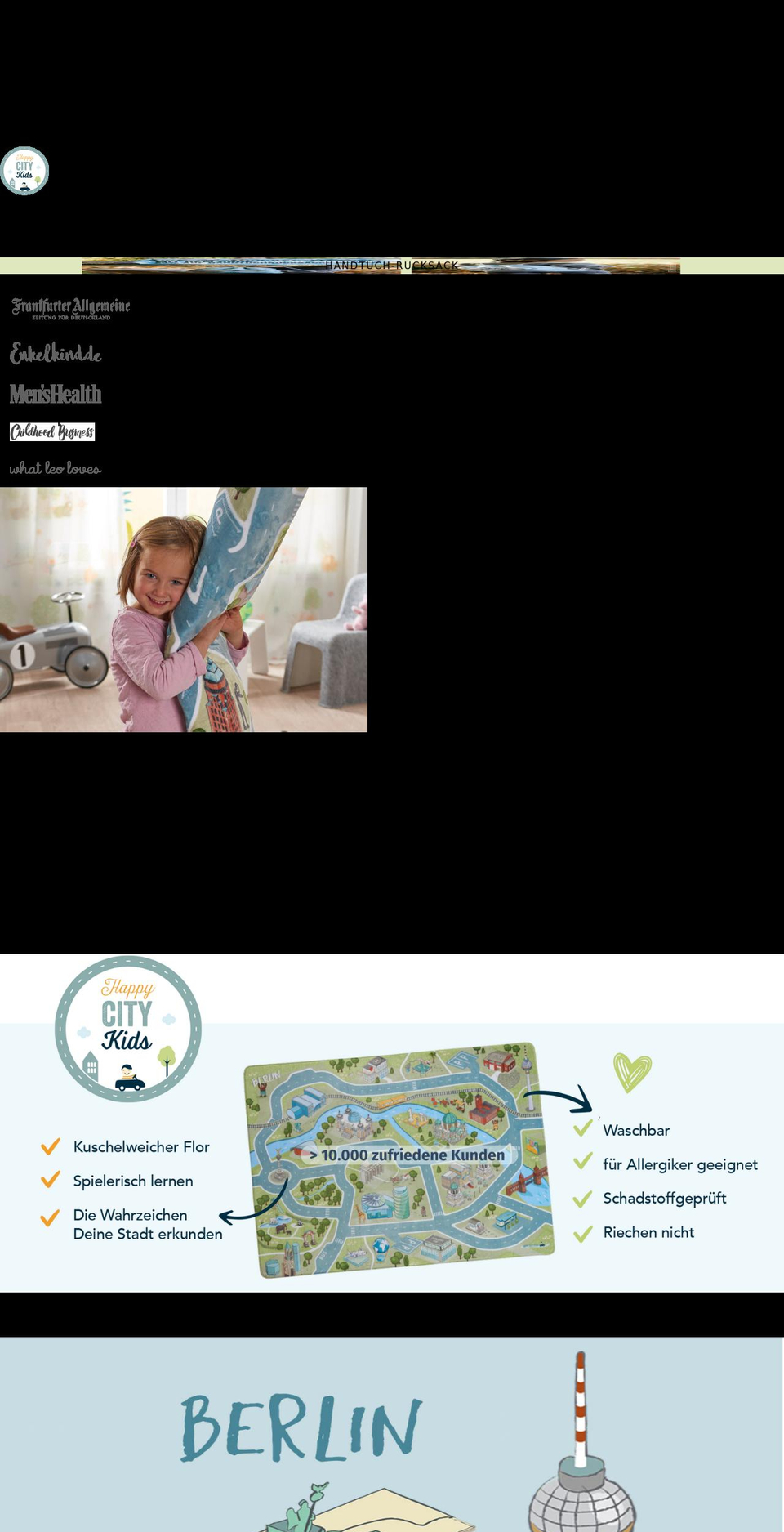 HappyCITYKids Live Shopify theme site example happycitykids.de