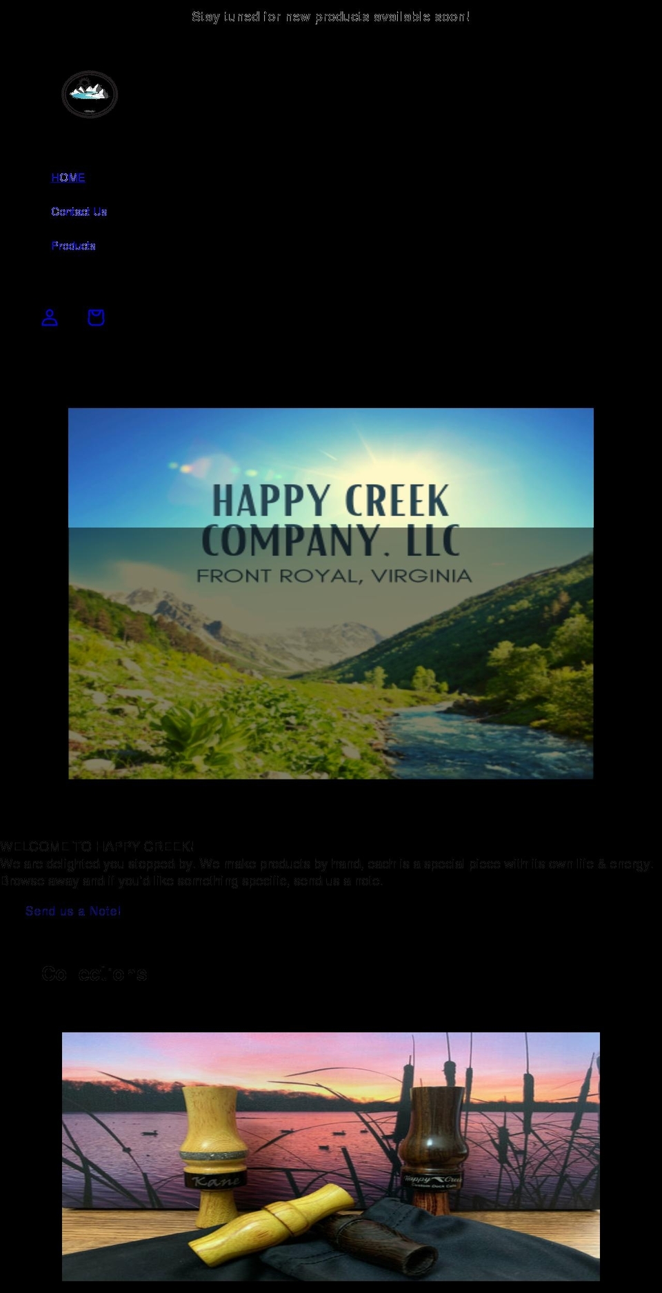 happycreekcalls.com shopify website screenshot