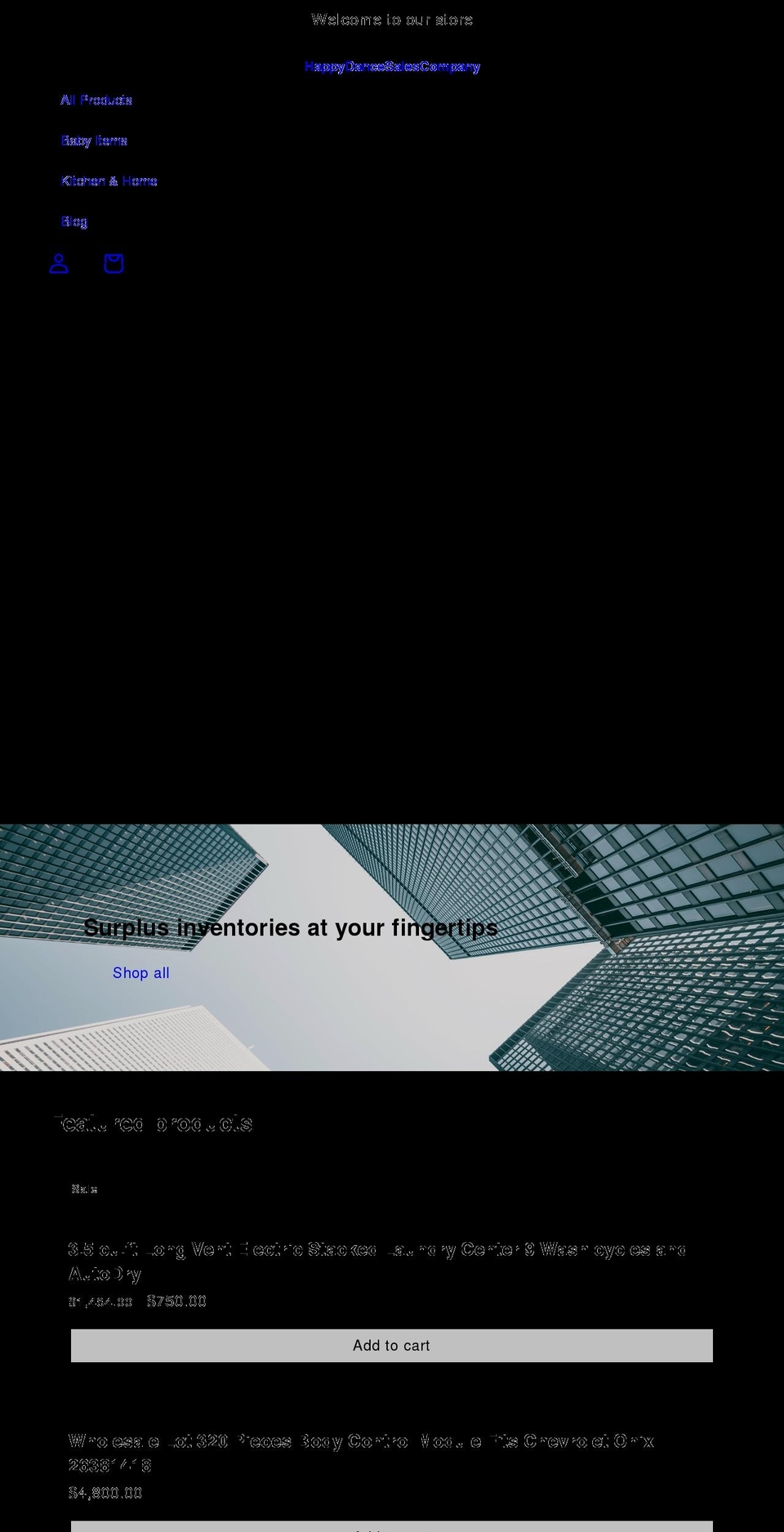 happydancesalescompany.com — Shopify storefront screenshot