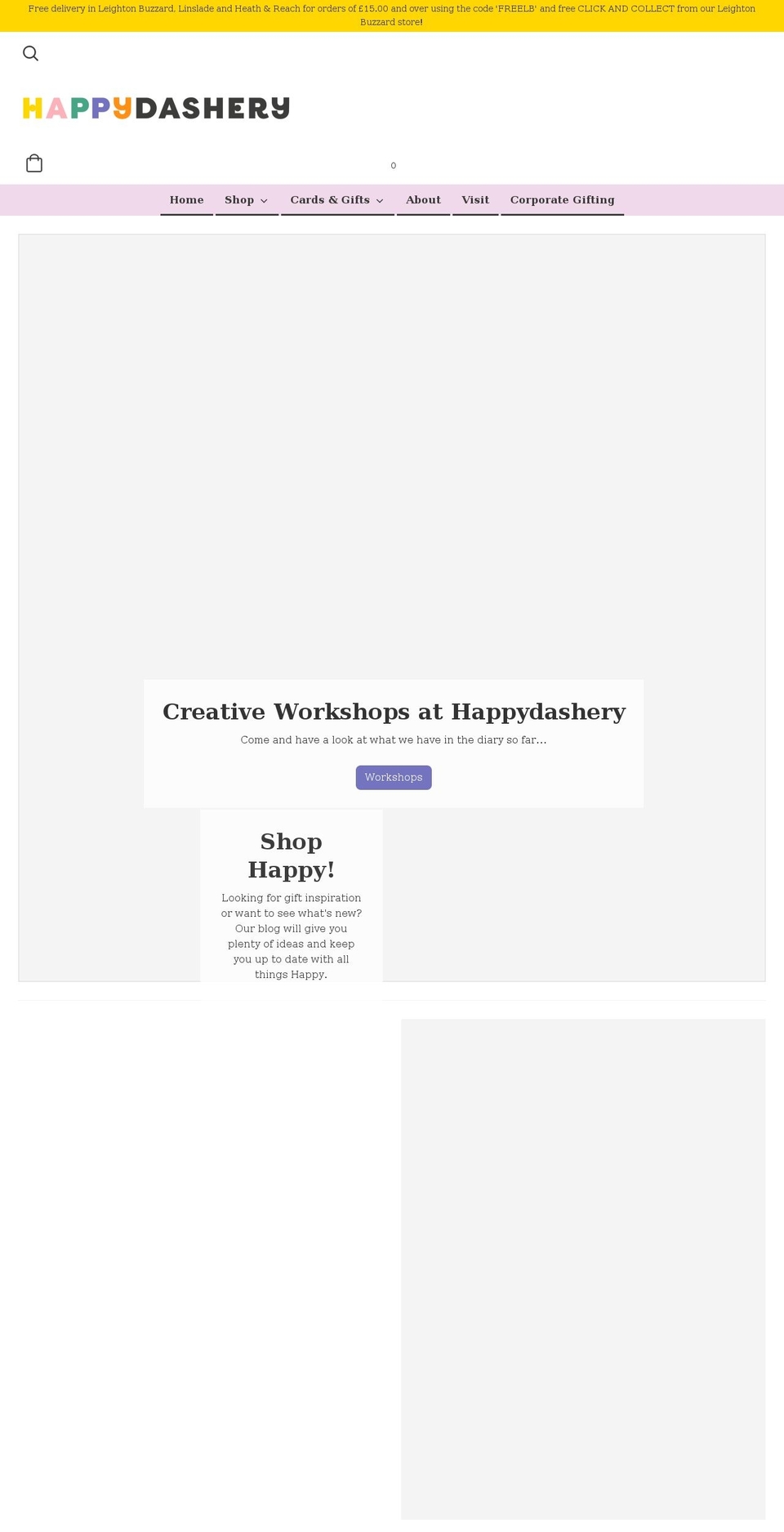 happydashery.co.uk shopify website screenshot