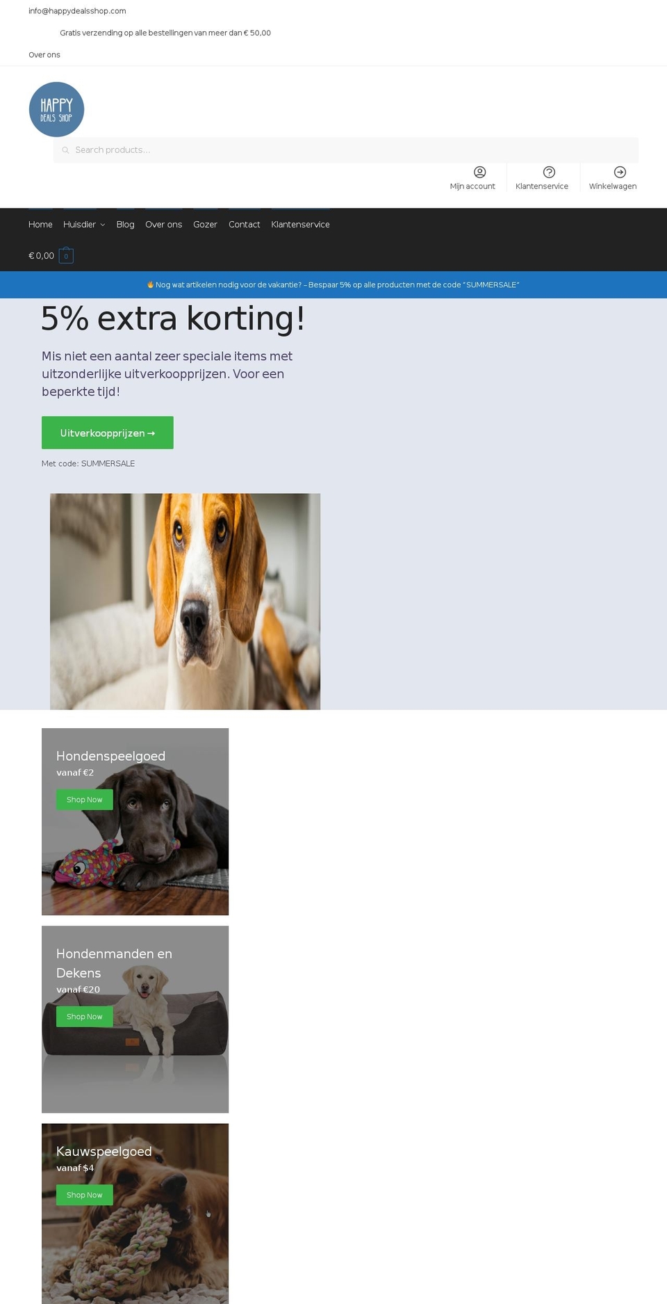 happydealsshop.com — Shopify storefront screenshot