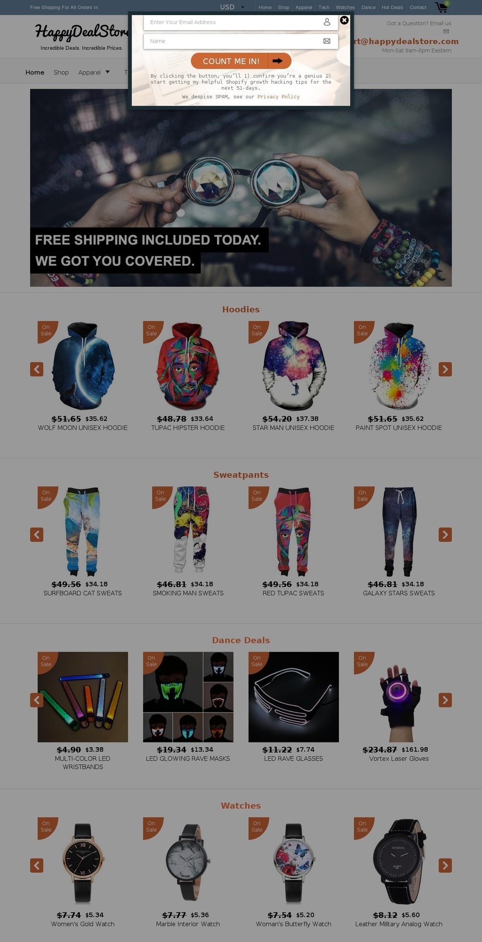 happydealstore.com — Shopify storefront screenshot