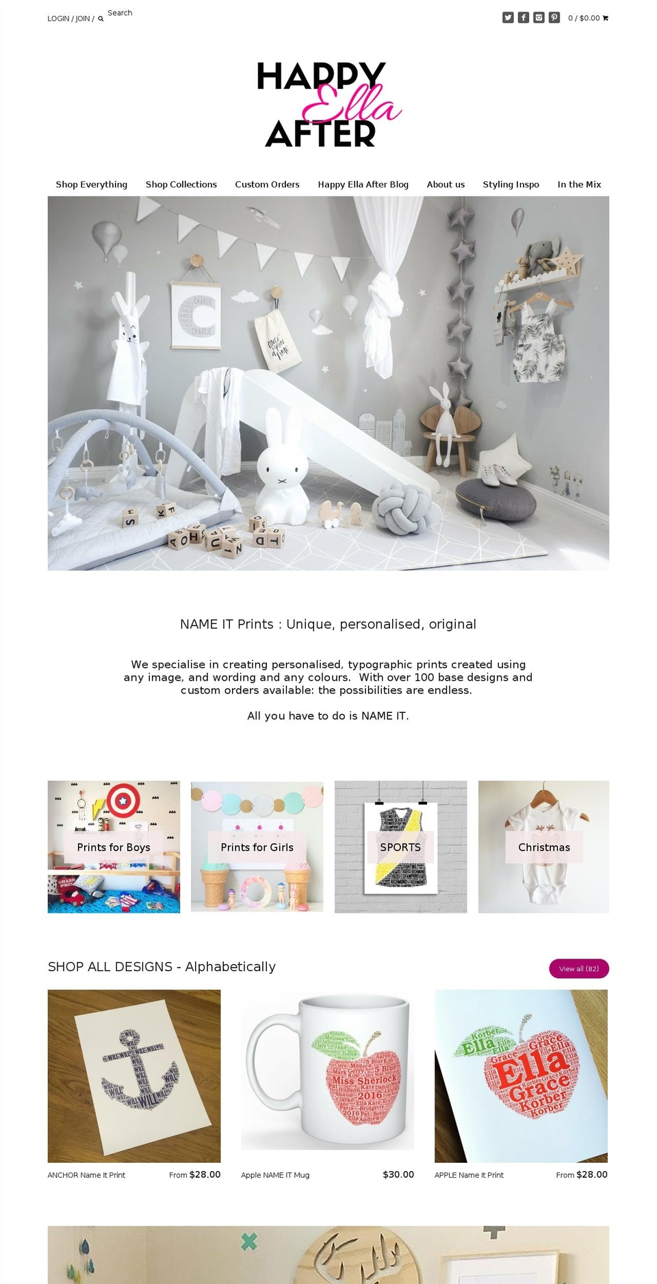 happyellaafter.com.au shopify website screenshot
