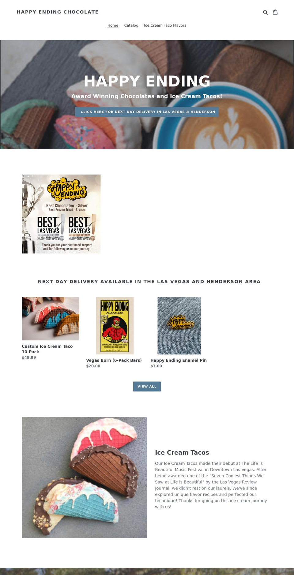 happyendingchocolate.com shopify website screenshot