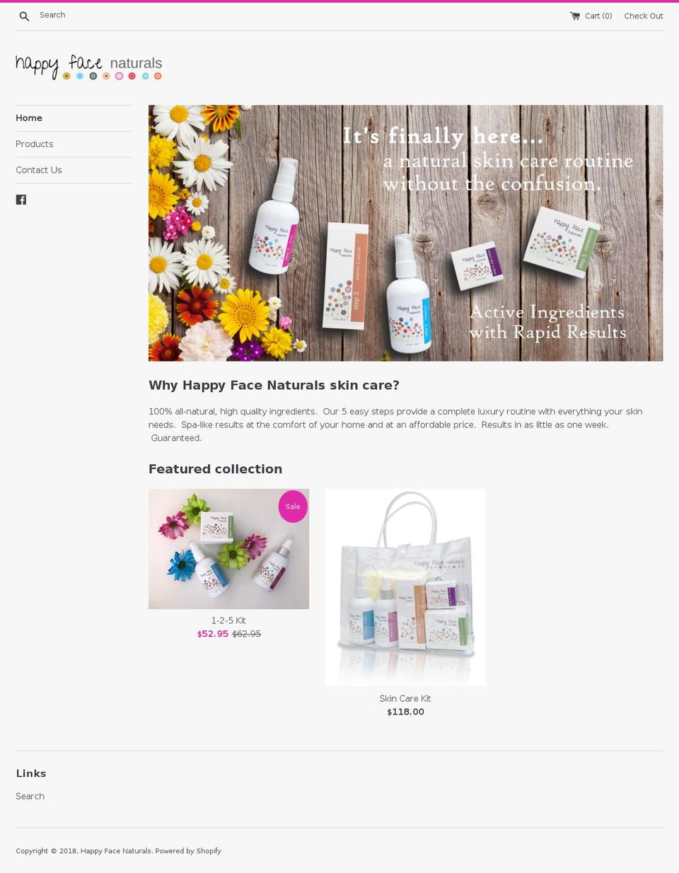 happyfacenaturals.com — Shopify storefront screenshot