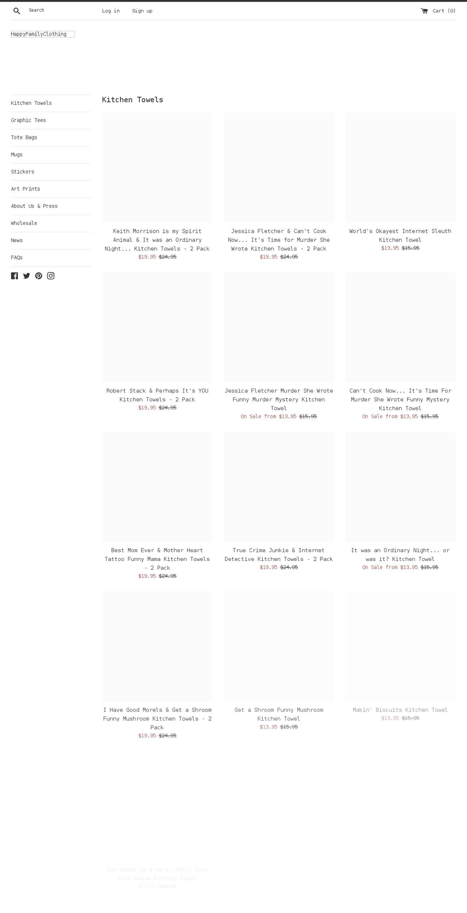 happyfamilyclothing.net shopify website screenshot