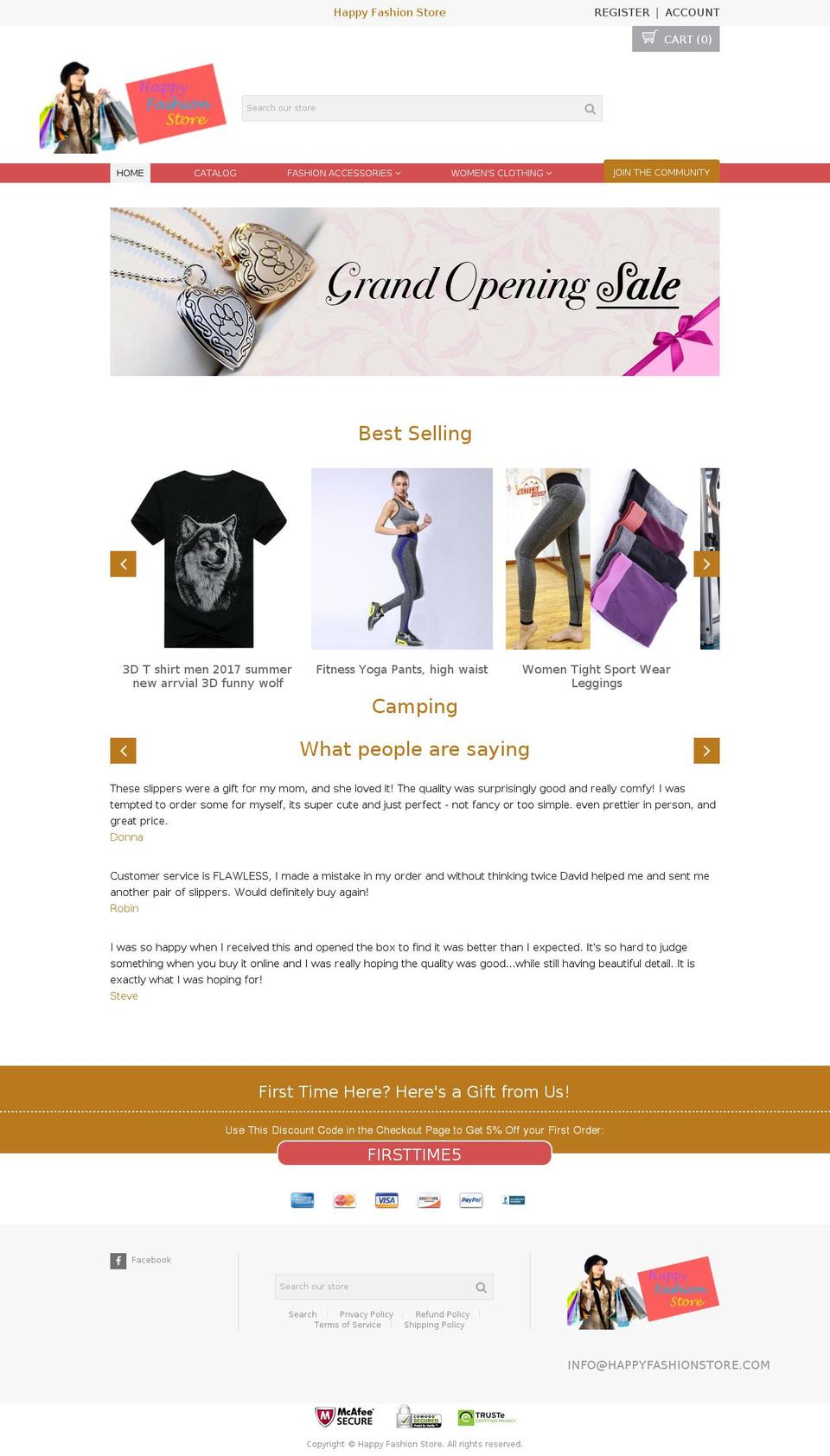 happyfashionstore.com shopify website screenshot