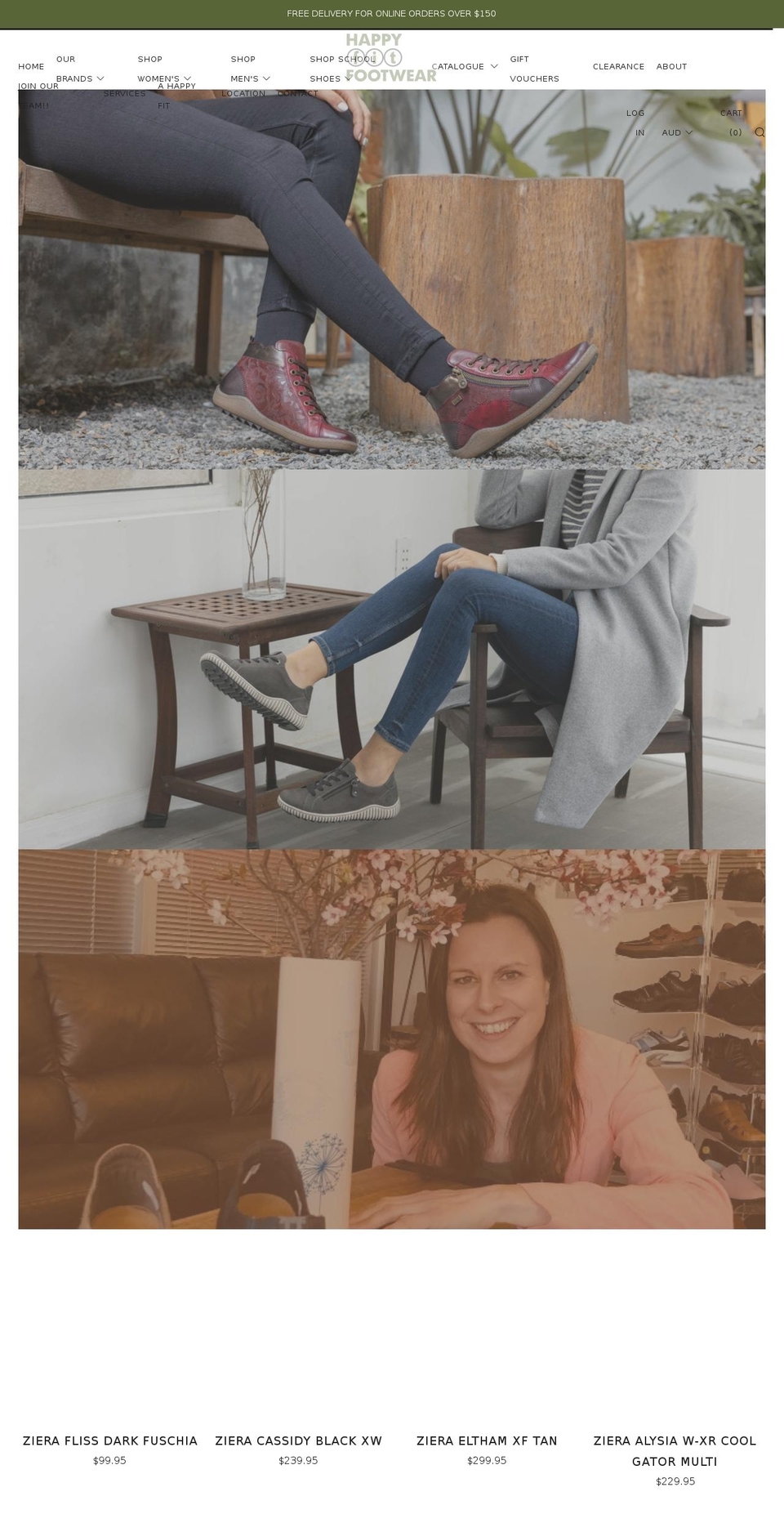 happyfitfootwear.com.au shopify website screenshot