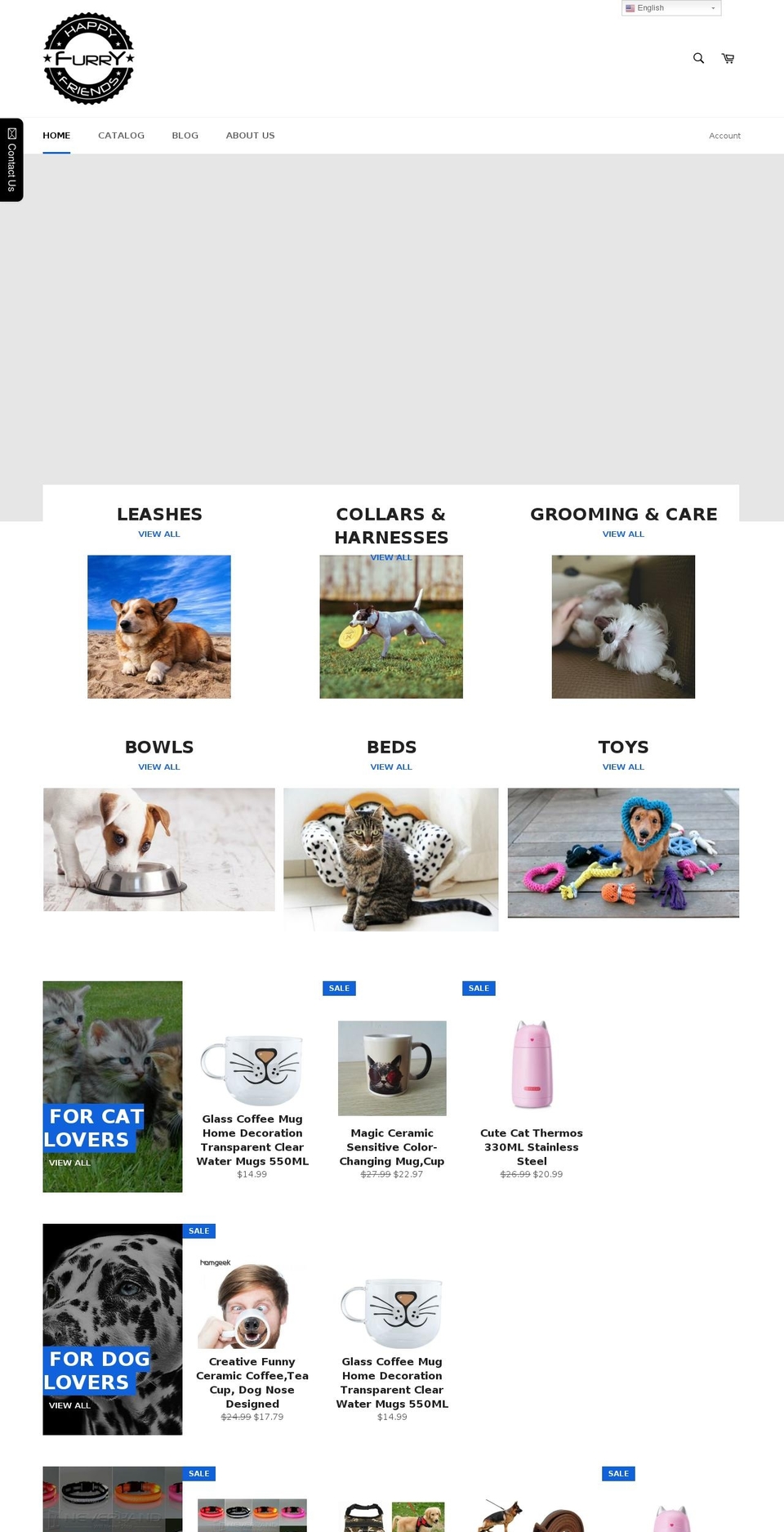 happyfurryfriends.com — Shopify storefront screenshot