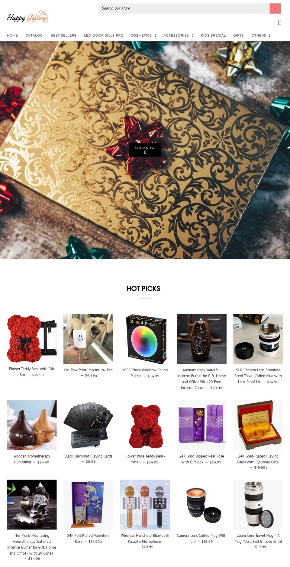 Theme export beach shoe Shopify theme site example happygiftingstore.com