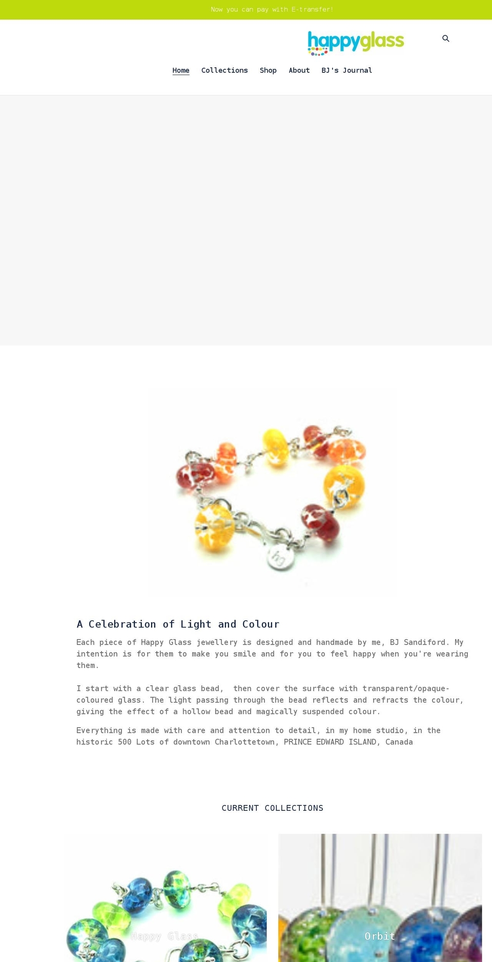 happyglass.ca shopify website screenshot