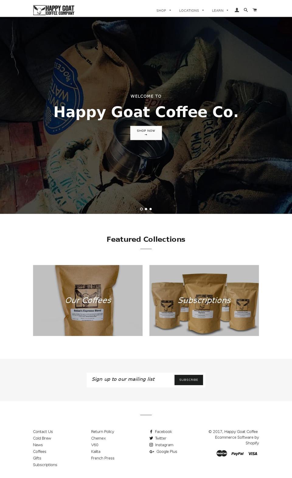 happygoat.ca shopify website screenshot