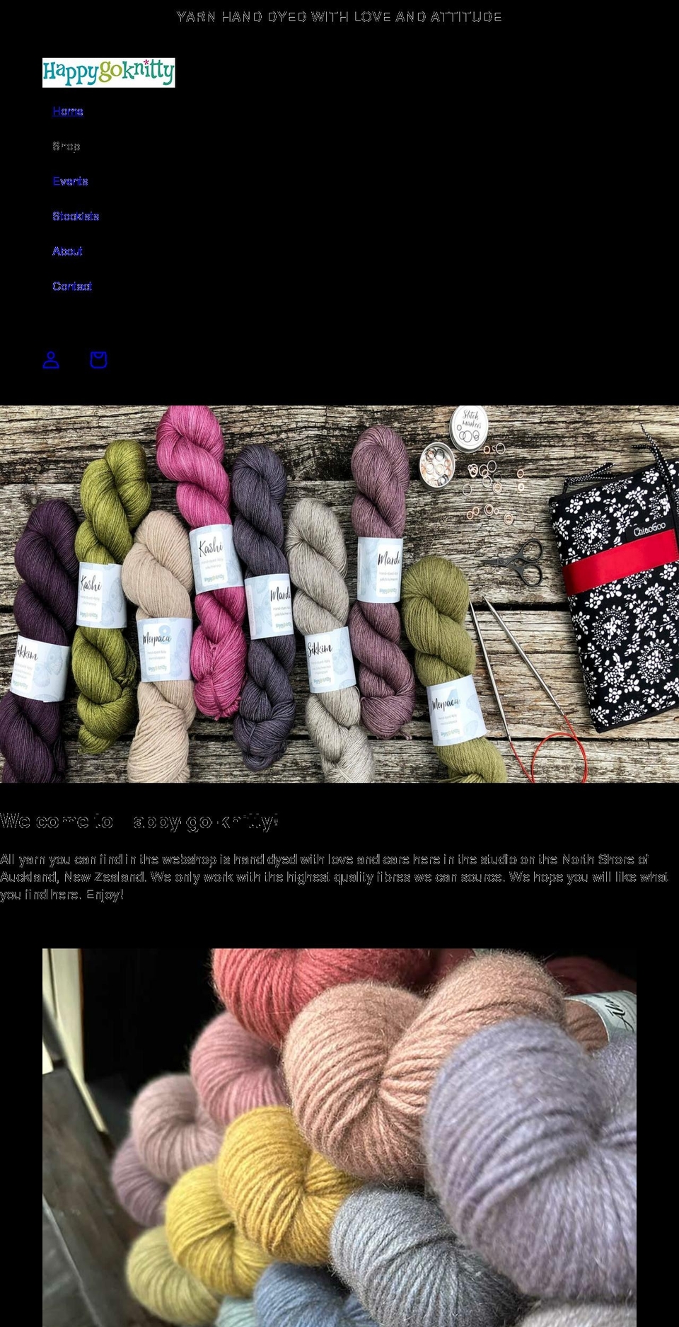 happygoknitty.co.nz shopify website screenshot