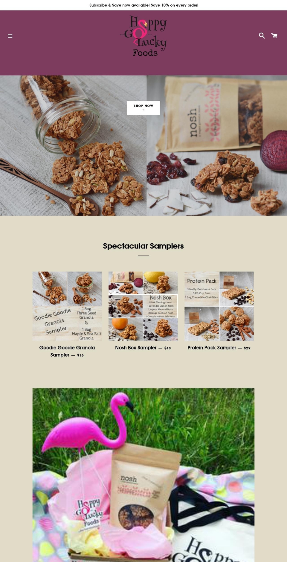 happygoluckyfoods.com — Shopify storefront screenshot