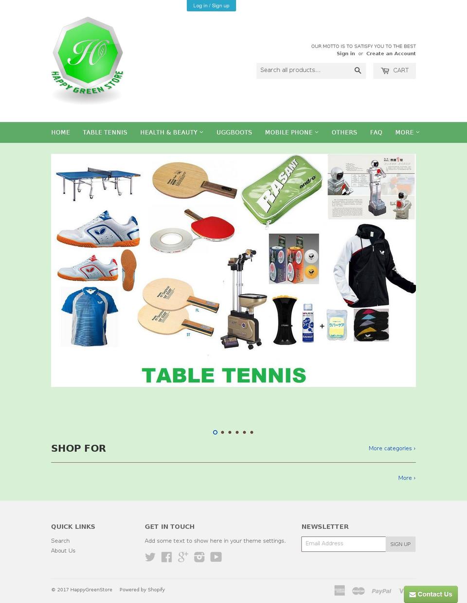 happygreenstore.com shopify website screenshot