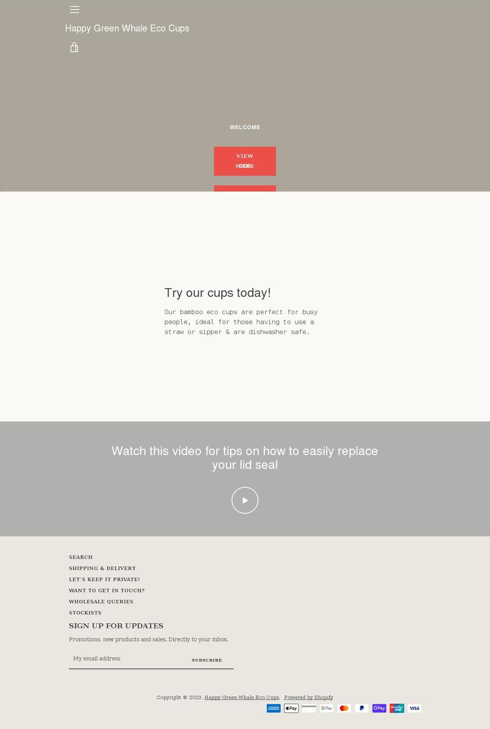 happygreenwhale.com shopify website screenshot