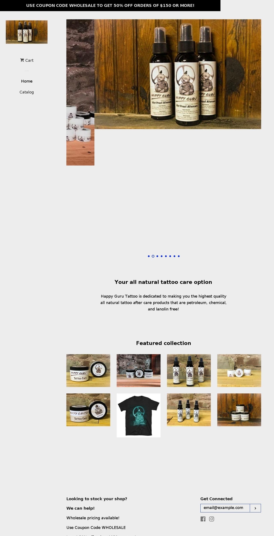 happygurutattoo.com shopify website screenshot