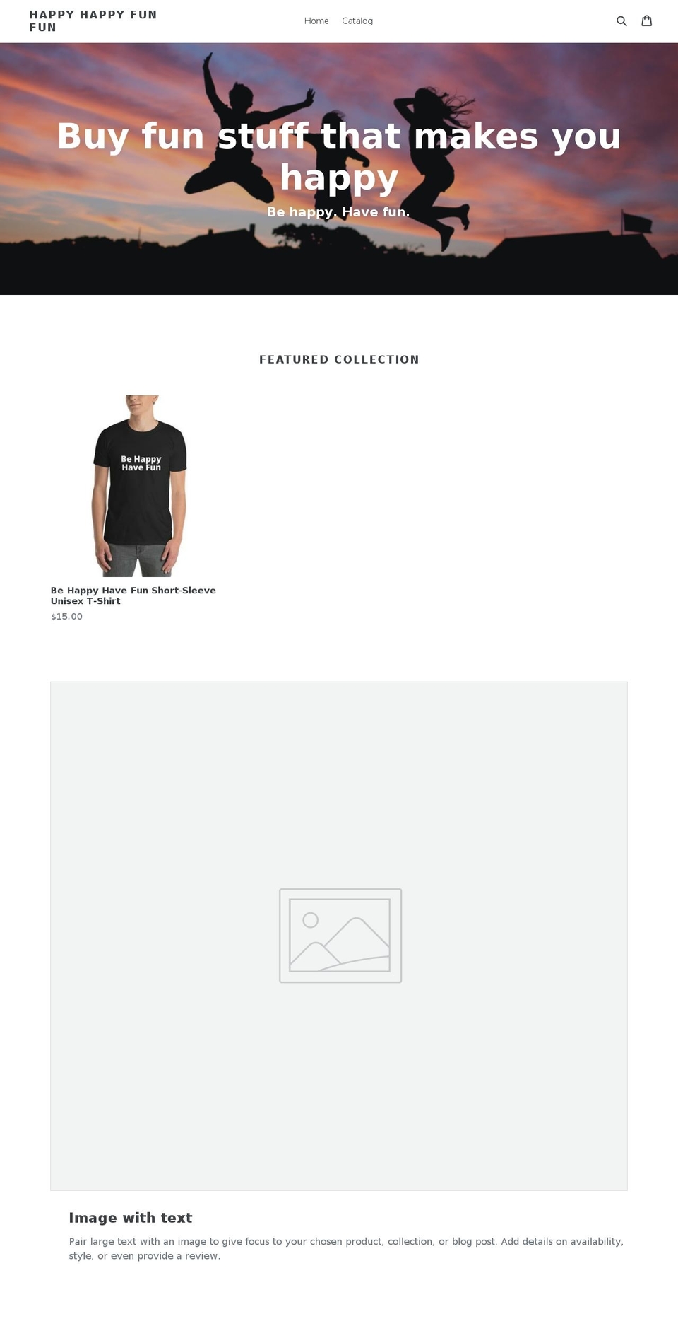 happyhappyfunfun.com — Shopify storefront screenshot