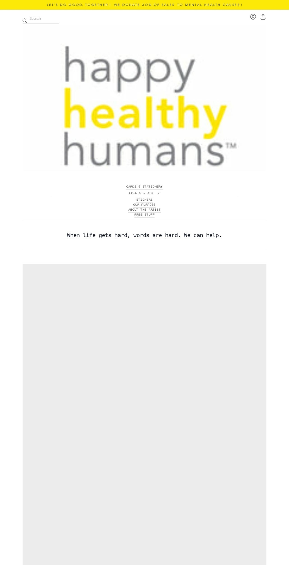 happyhealthyhumans.com shopify website screenshot
