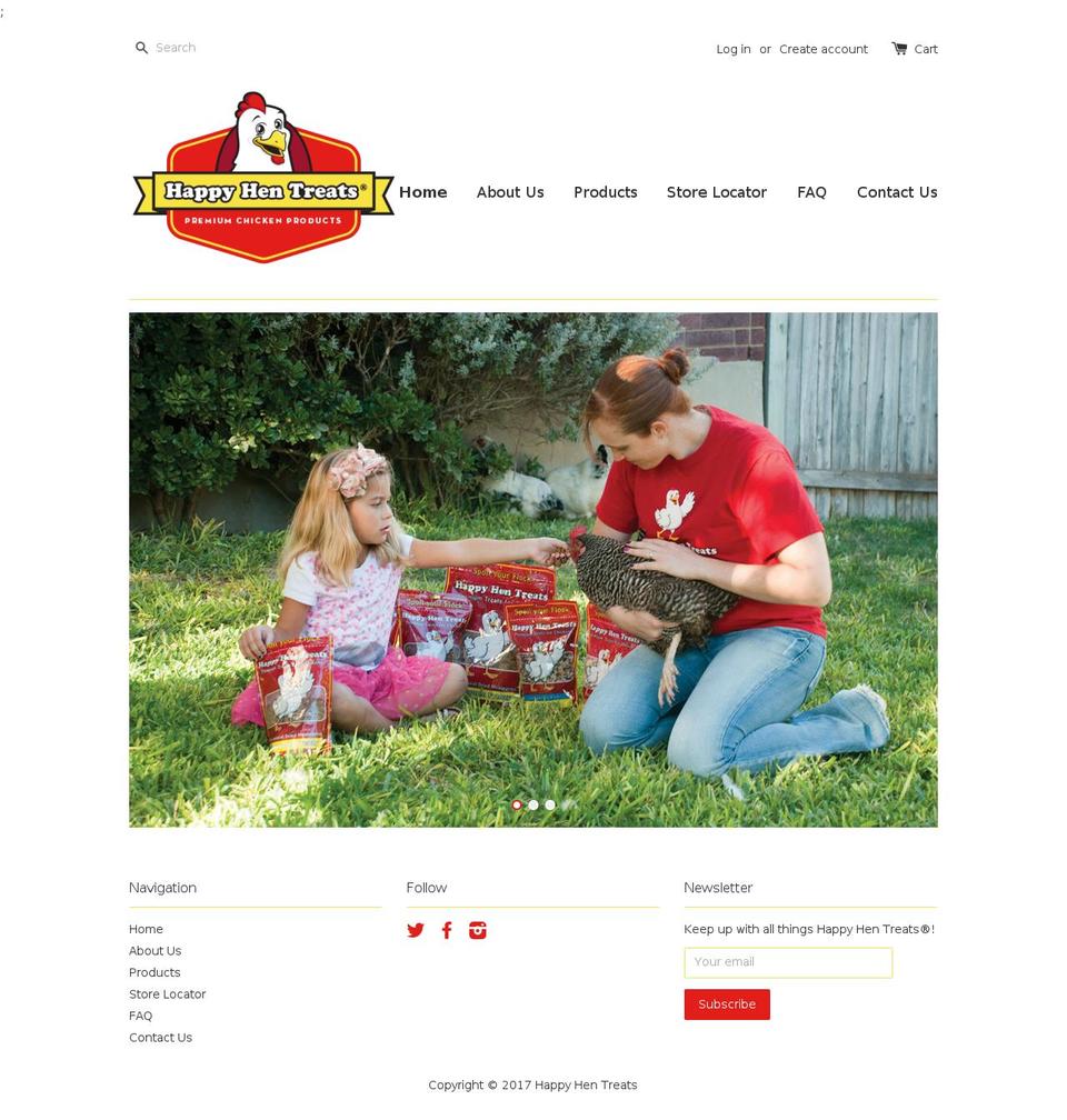 happyhentreats.com shopify website screenshot
