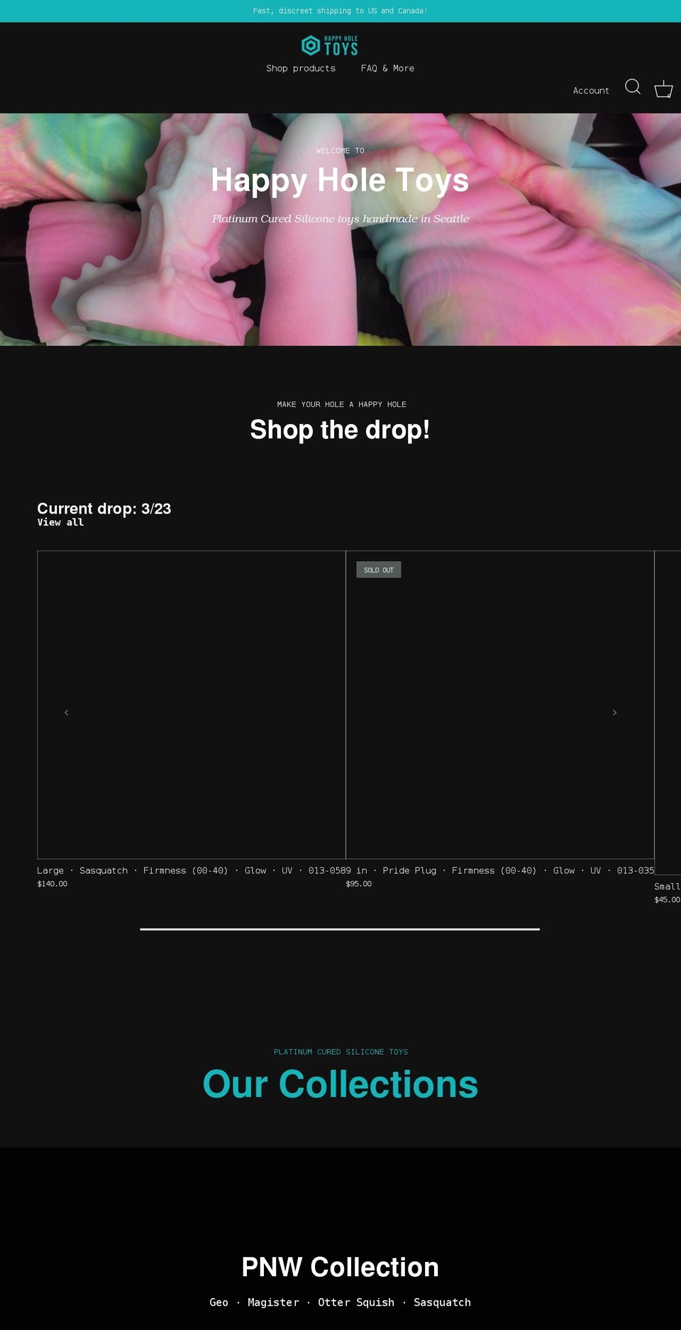 happyholetoys.com shopify website screenshot