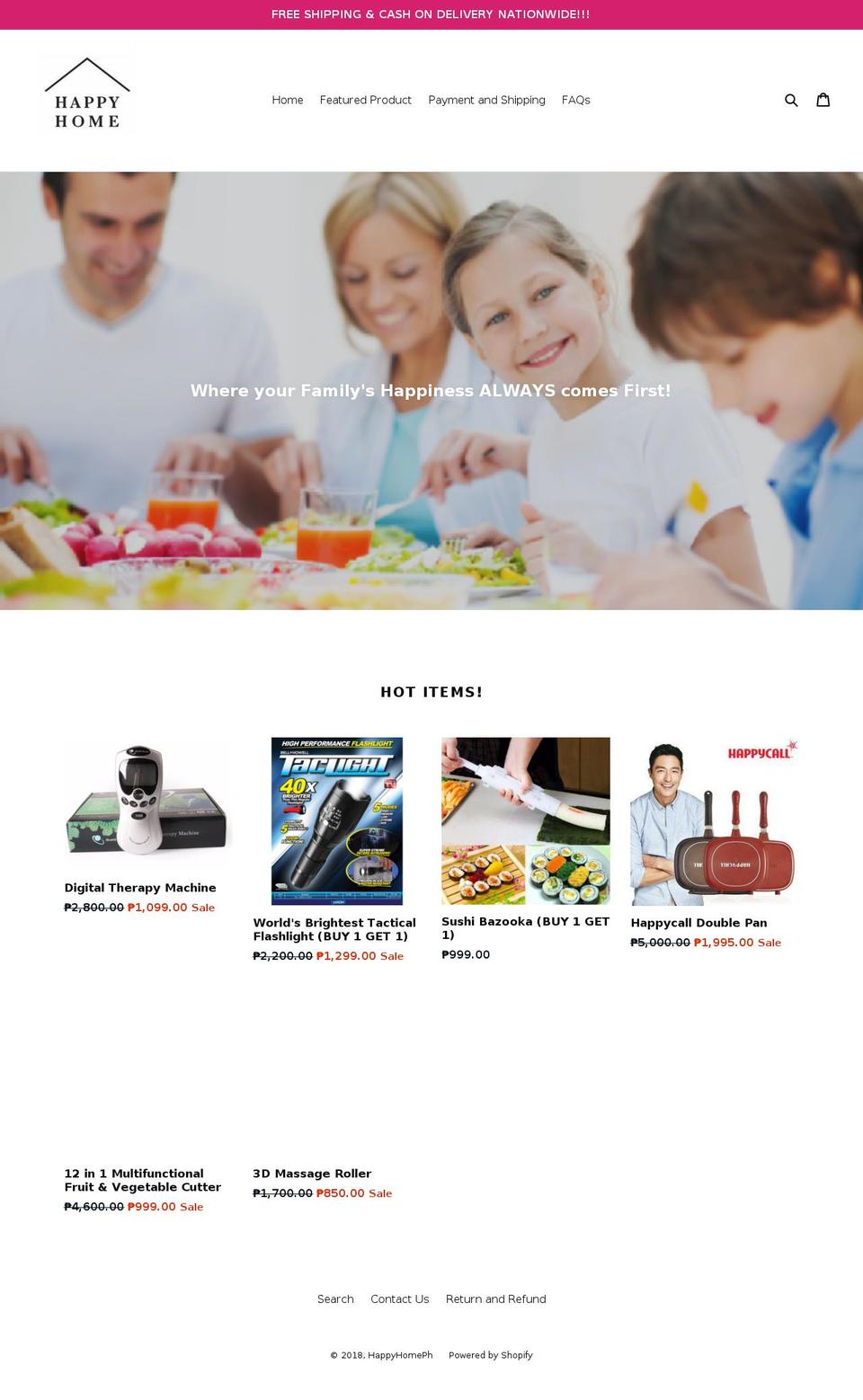happyhomeph.com shopify website screenshot