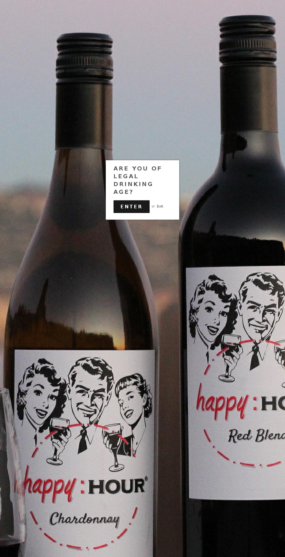 happyhourbev.com shopify website screenshot