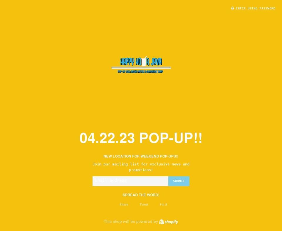 happyhourjava.com shopify website screenshot