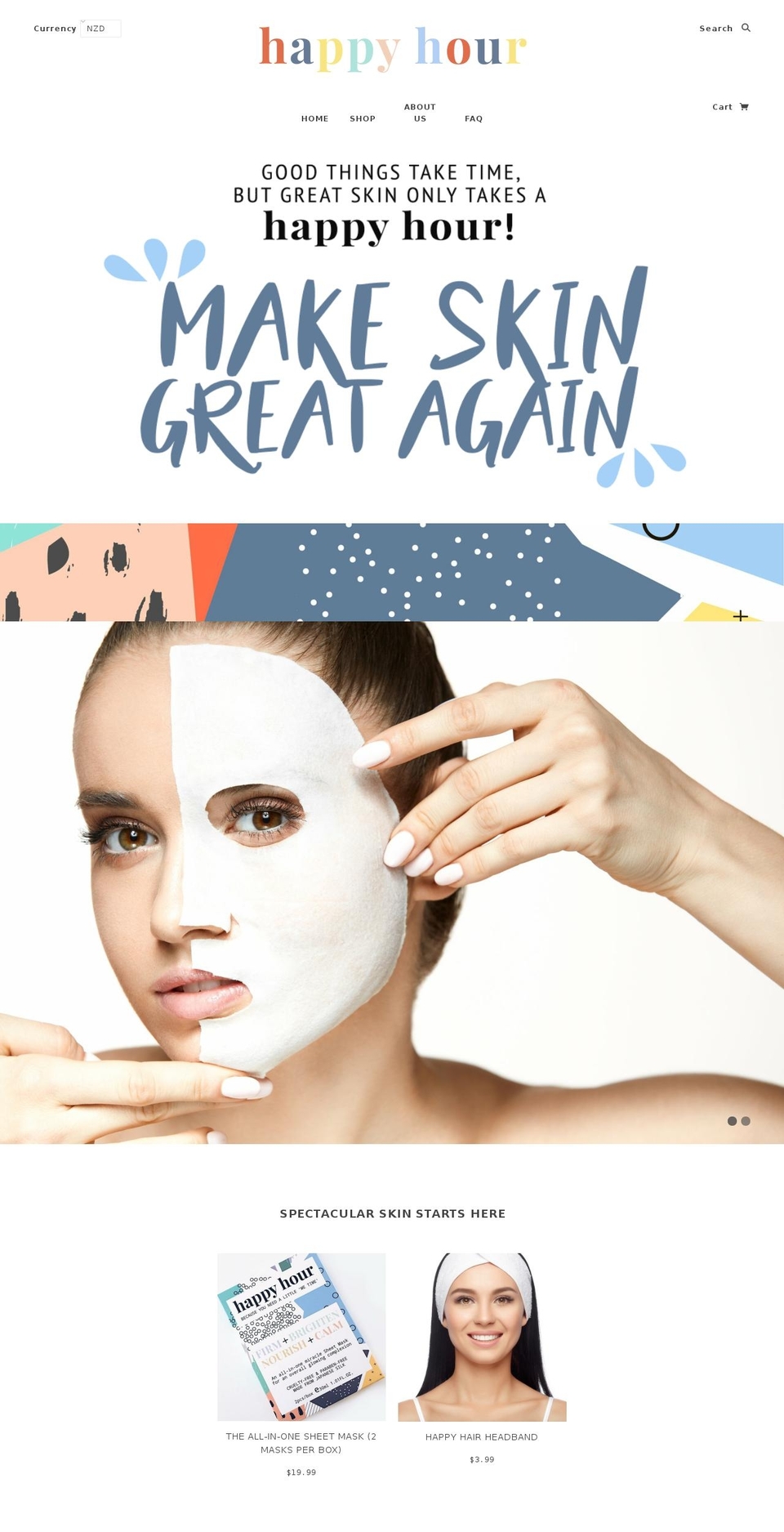 happyhourmask.com — Shopify storefront screenshot