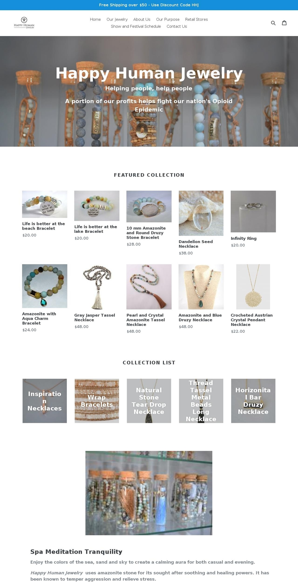 happyhumanjewelry.com — Shopify storefront screenshot