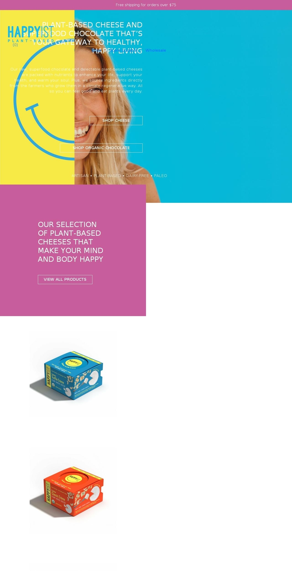 happyist-plant-based.myshopify.com shopify website screenshot