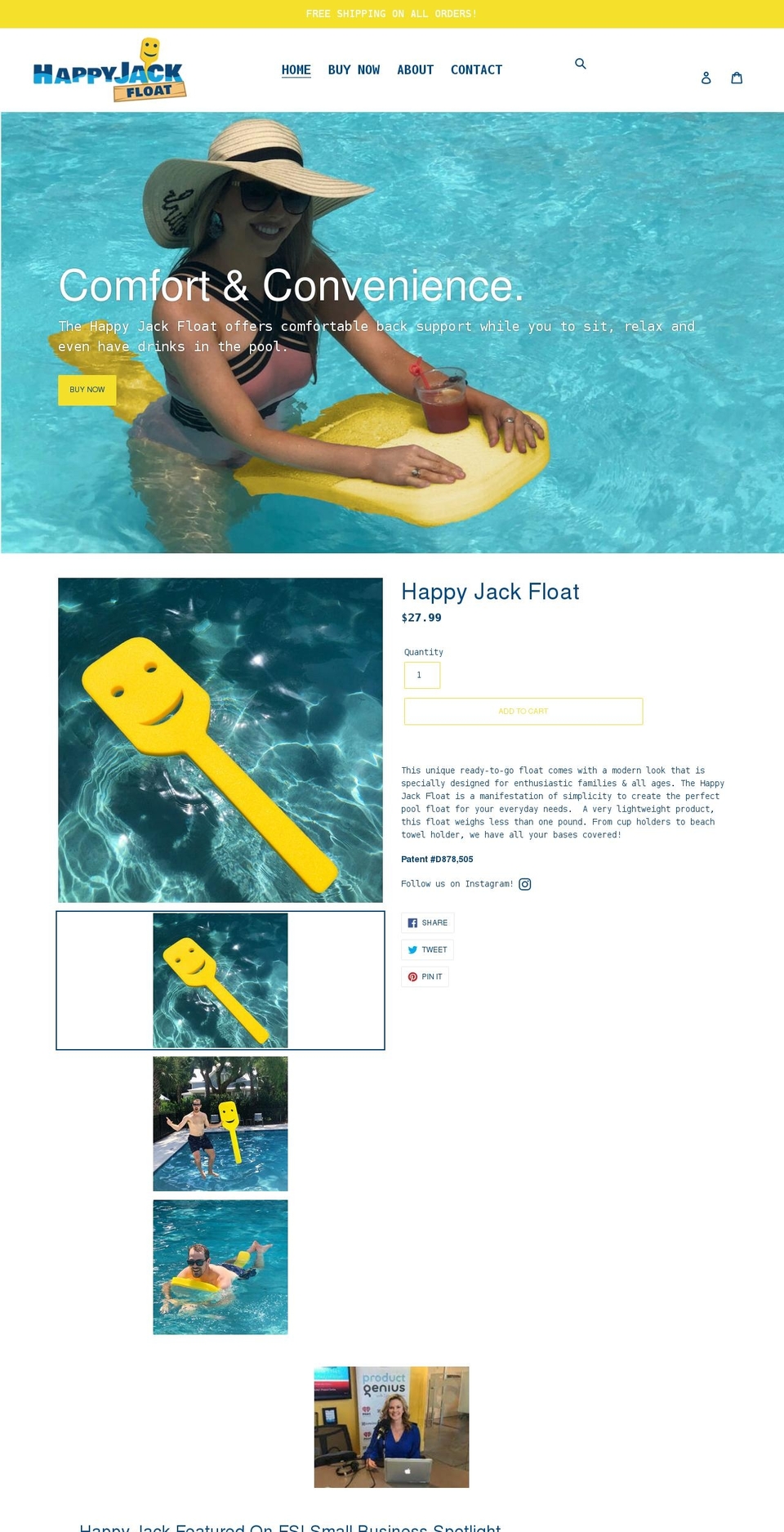 happyjackfloat.com shopify website screenshot
