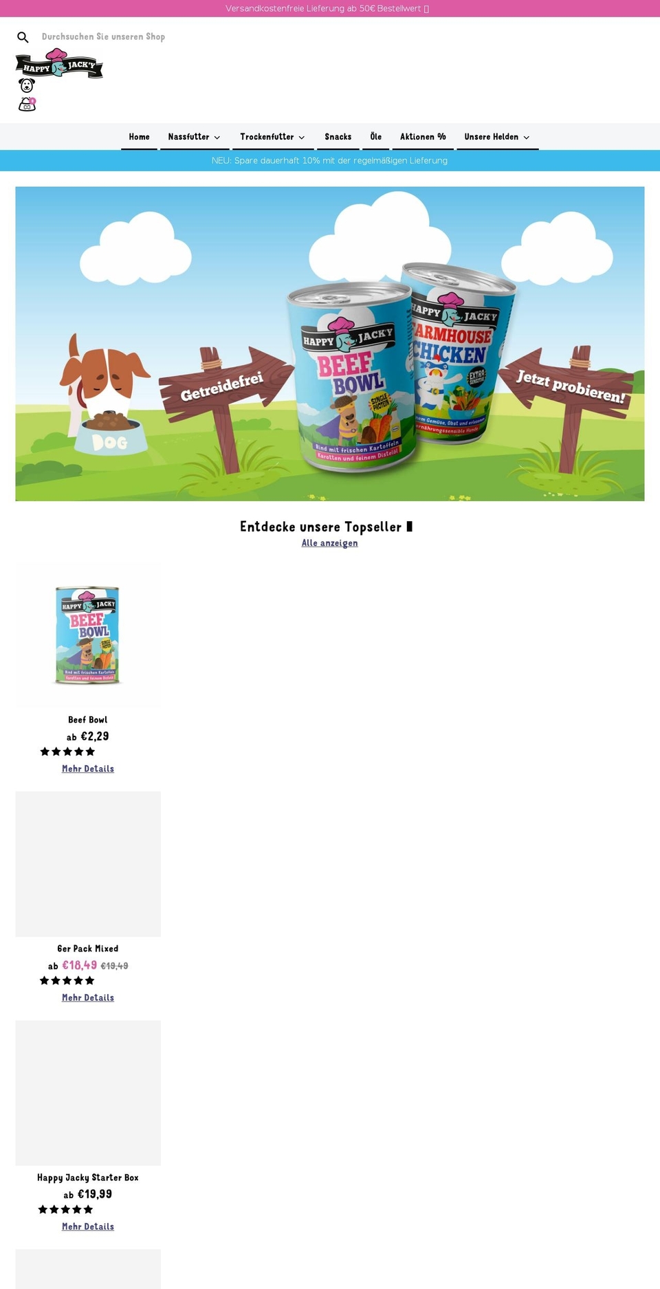 happyjacky.de shopify website screenshot