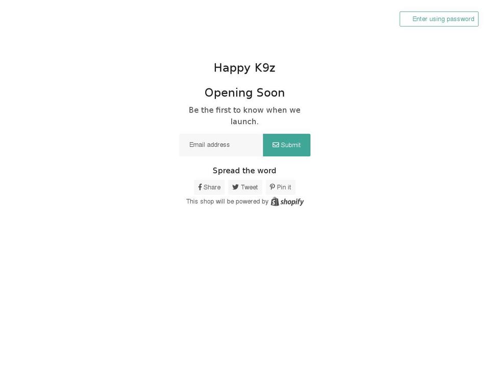 happyk9z.com shopify website screenshot
