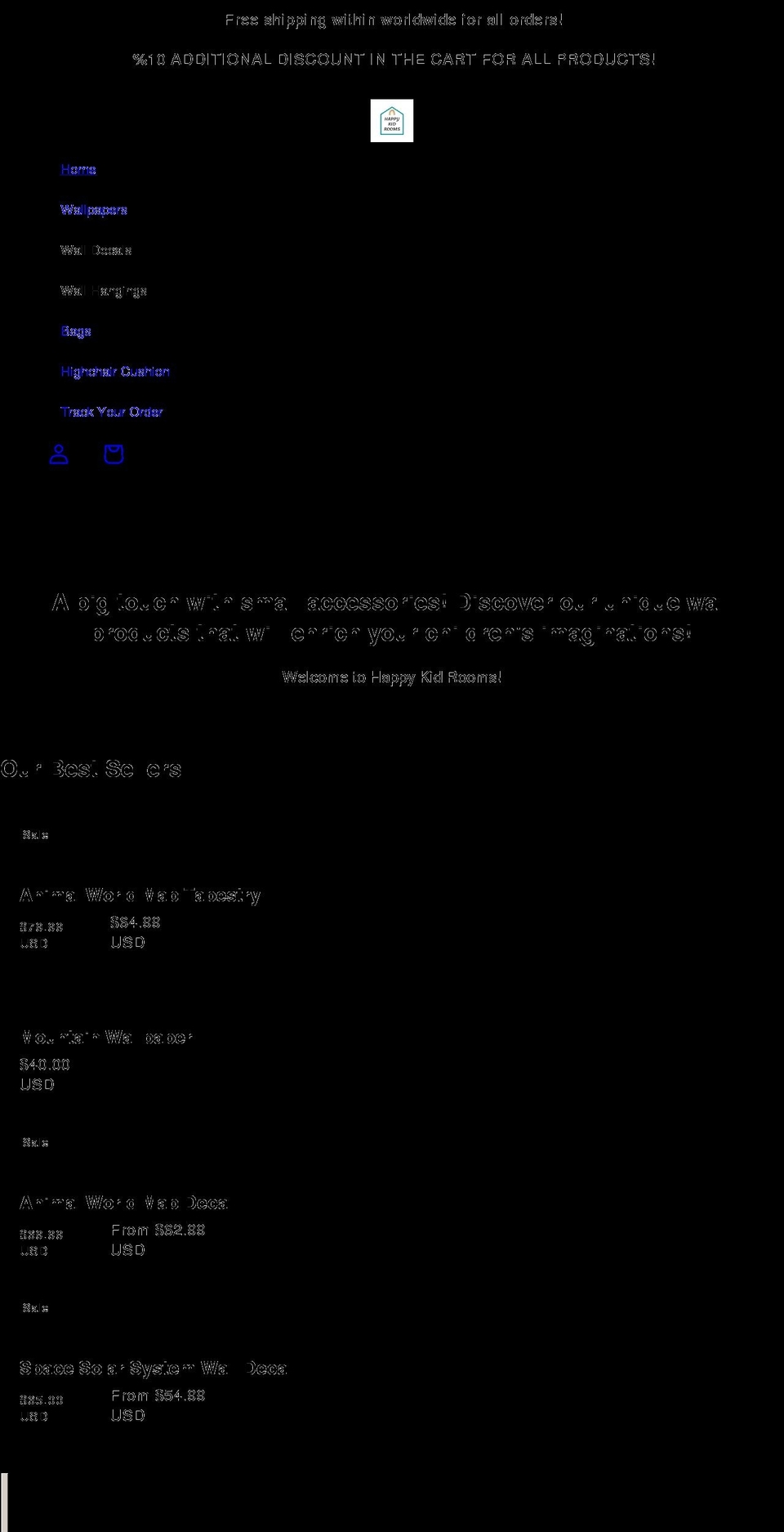 happykidrooms.com shopify website screenshot