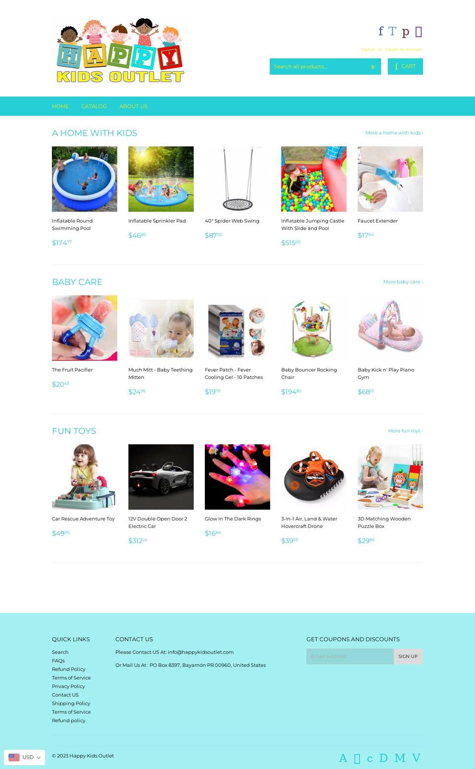 ecomprofitmasterclasstheme Shopify theme site example happykidsoutlet.com